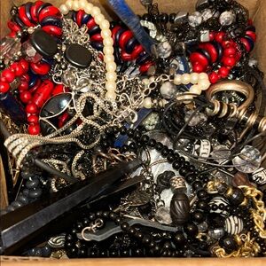 Big lot of black statement necklaces
